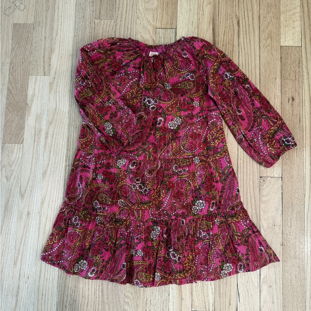 HAPPY by Pink Chicken Paisley Dress with 3/4 Bishop Sleeves